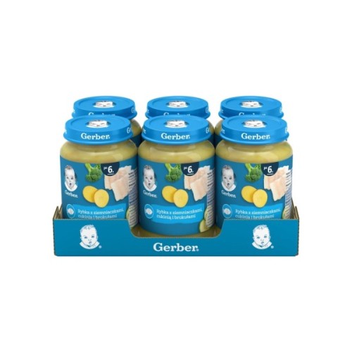 Дитяче пюре Gerber Риба з картоплею, цукіні та броколі з 6 місяців 190 г (1227382)