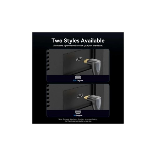 Кабель мультимедійний HDMI M to HDMI M 2.0m 4K60Hz 90° corner black Vention (ALRBH)