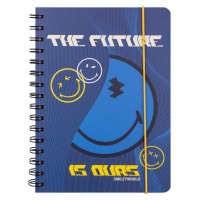 Блокнот Yes А5 80 аркушів на cпіралі з резинкою Smiley World клітинка (151832)