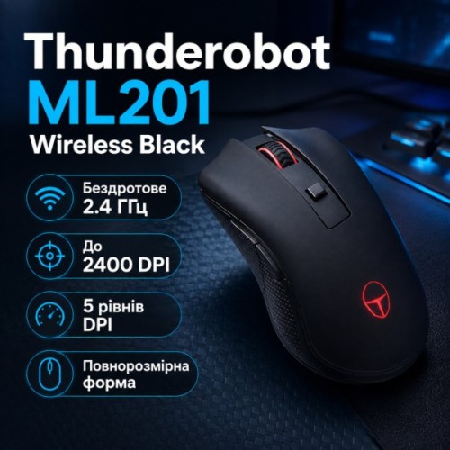 Мишка Thunderobot ML201 Wireless Black (6970796744546)