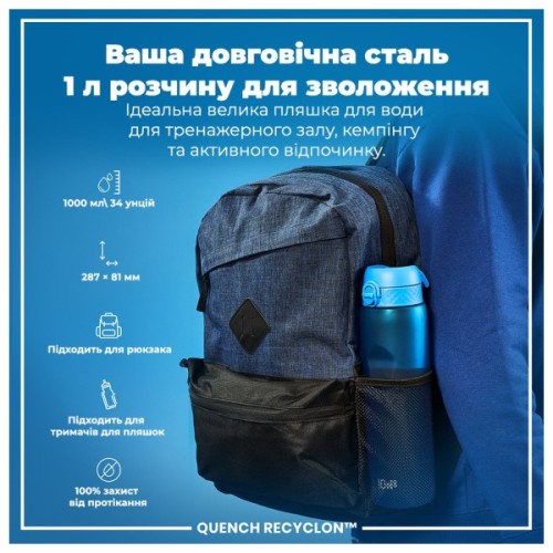 Пляшка для води ION8 OneTouch 1000 мл BPA Free, Blue (I8RF1000BLU)