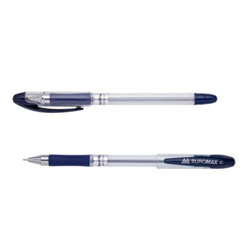 Ручка масляна Buromax MaxOFFICE, 0,7 мм, гум. грип, пласт. корпус, сині чорнила (BM.8352-01)