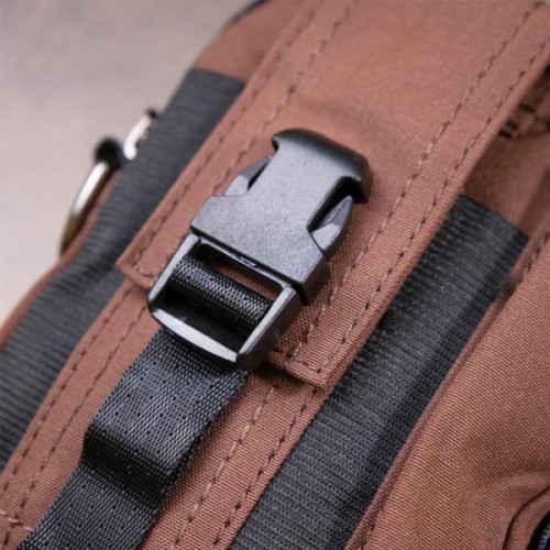 Сумка Vintage На пояс нейлон Коричнева (20648)