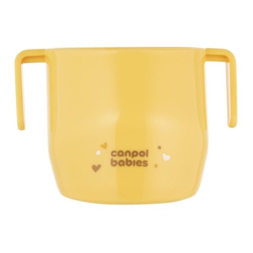 Набір дитячого посуду Canpol babies ергономічна кружка для навчання самостійного пиття, жовта (74/060_yel)