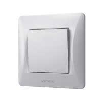 Вимикач Videx BINERA 1кл срібний шовк (VF-BNSW1-SS)