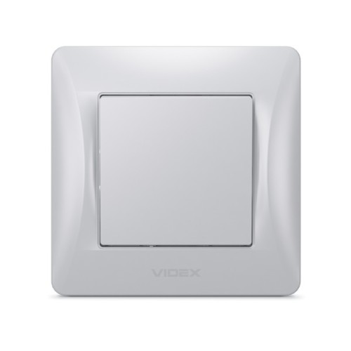 Вимикач Videx BINERA 1кл срібний шовк (VF-BNSW1-SS)