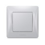 Вимикач Videx BINERA 1кл срібний шовк (VF-BNSW1-SS)