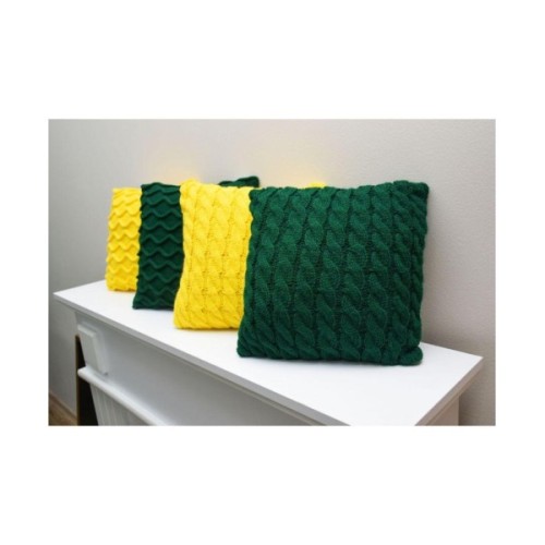 Подушка Прованс в'язана декоративна Коси зелена 33х33 см (027423)