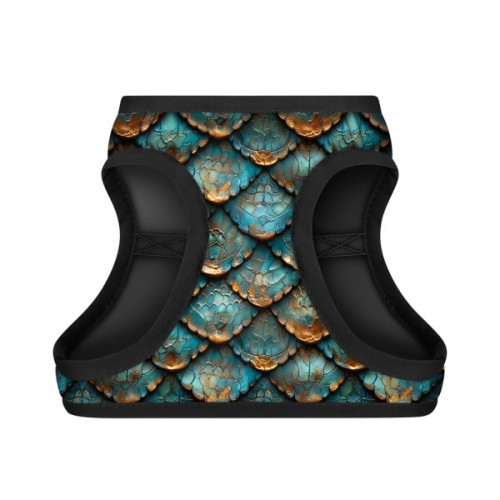 Шлея для собак WAUDOG Clothes м'яка з QR адресником "Луска" XS1 (220-0179)