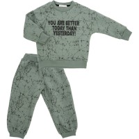 Спортивний костюм дитячий Toontoy флісовий (24868-92B-green)