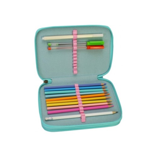 Пенал Cool For School 2 відділення з відворотами Блакитний (CF87278)