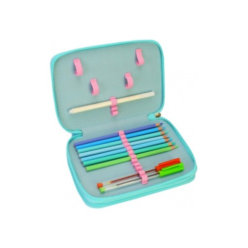 Пенал Cool For School 2 відділення з відворотами Блакитний (CF87278)