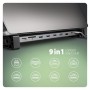 Концентратор AXAGON USB-C 9-in-1 4xUSB 3.2 + 2xUSB-C + HDMI + SD/TF + RJ45 1000Mbps + PD 100W black/gray (HMC-10HLS)