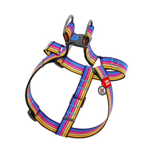 Шлея для собак WAUDOG Nylon з QR паспортом "Лінія 1" пластиковий фастекс XL (324-0006)