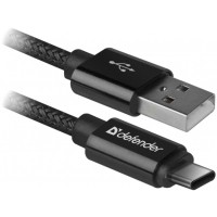 Дата кабель USB 2.0 AM to USB-C 1.0m PRO Black Defender (87814)