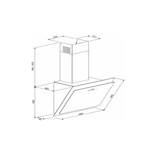 Витяжка кухонна GRANADO Vivares 1614-1200 black glass (GCH336411)
