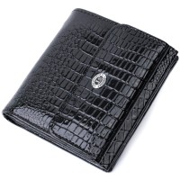 Гаманець ST Leather З натуральної шкіри Чорний (22706)