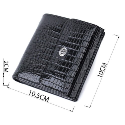 Гаманець ST Leather З натуральної шкіри Чорний (22706)