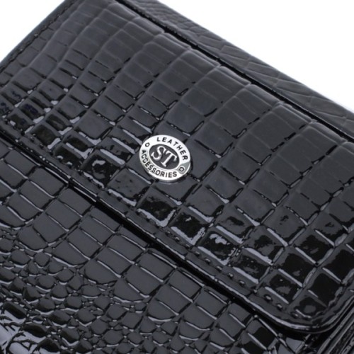 Гаманець ST Leather З натуральної шкіри Чорний (22706)