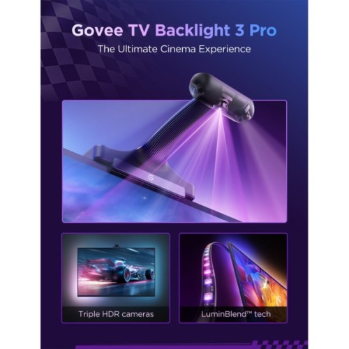 Світлодіодна стрічка Govee Набір R2A81 Three-cameraTV Backlight 75-85'', RGBIC, WI-FI/Bluetooth, чорний (R2A81C11)