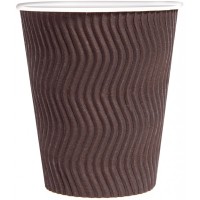 Стакани одноразові PRO service паперові Riple Коричневі 250 мл 20 шт. (4823071635003)
