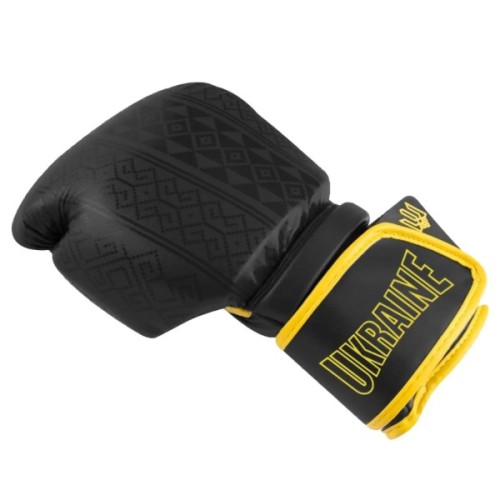 Боксерські рукавички PowerPlay 3021 Ukraine Чорно жовті 8 унцій (PP_3021_8oz_Black/Yellow)