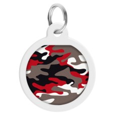 Адресник для тварин WAUDOG Smart ID з QR паспортом "Камо сірий", круг 25 мм (0625-0215)