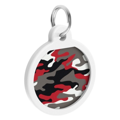 Адресник для тварин WAUDOG Smart ID з QR паспортом "Камо сірий", круг 25 мм (0625-0215)