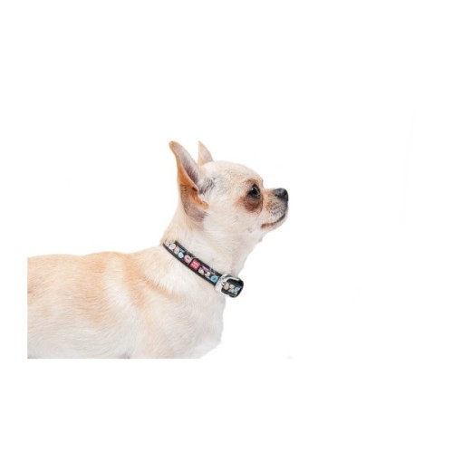 Нашийник для тварин WAUDOG Design з QR паспортом "Пончики" Ш 15 мм Д 26-35 см чорний (36921)