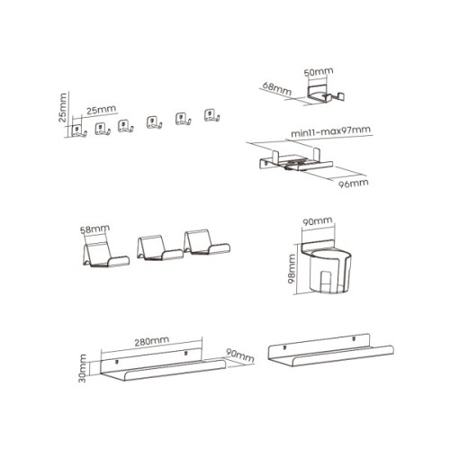 Органайзер для столу OfficePro Набір аксесуарів для органайзерів Black (OA510)