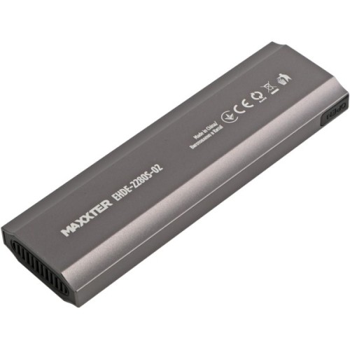 Кишеня зовнішня Maxxter USB-C USB 3.1 Gen2 M.2 NVMe 10Gbps gray (EHDE-2280S-02)