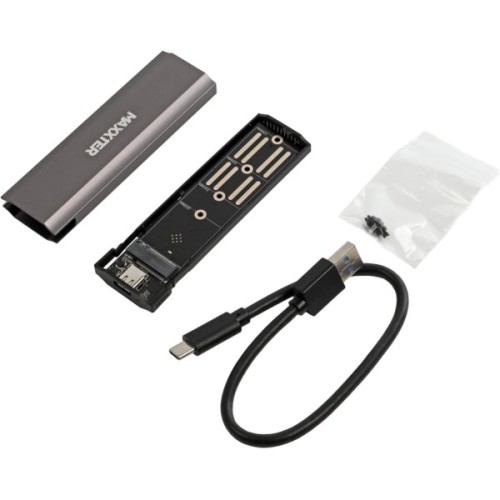 Кишеня зовнішня Maxxter USB-C USB 3.1 Gen2 M.2 NVMe 10Gbps gray (EHDE-2280S-02)