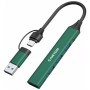 Концентратор Canyon hub DS-02 4in1 USB-A/C Green (CNS-TDS02GR)