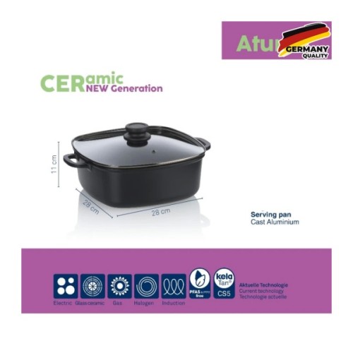 Сотейник Kela Atura з кришкою 28х28 см, 6 л (15166)