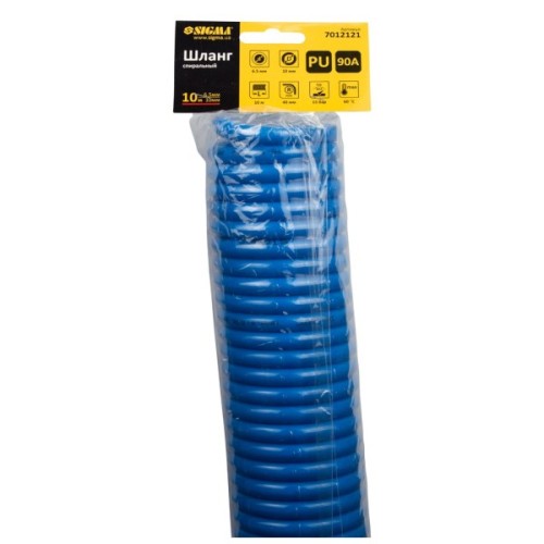 Пневматичний шланг Sigma спіральний поліуретановий (PU) 10м 6.5x10мм (7012121)