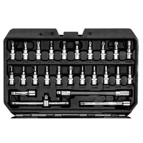 Набір інструментів Neo Tools 73шт, 1/2", 1/4", CrV, кейс (10-054)