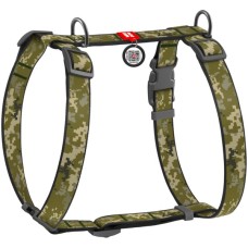 Шлея для собак WAUDOG Nylon з QR паспортом анатомічна H-подібна "Мілітарі" M (321-4026)