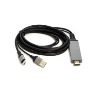 Кабель мультимедійний HDMI M to USB-C + USB2.0 AM 1.0m PowerPlant (CA912025)