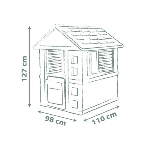 Ігровий будиночок Smoby Life Райдужний зі ставнями, 110х98х127 см (7600810737)