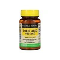 Вітамін Mason Natural Фолієва кислота 400 мкг, Folic Acid, 100 таблеток (MAV-06531)