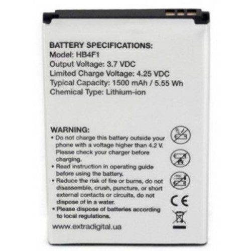 Акумуляторна батарея Extradigital Huawei HB4F1 1500 mAh (BMH6434)