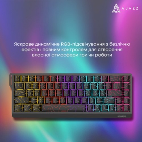 Клавіатура Ajazz x NacodeX NK68 V2 Red Switch LED USB UA Black/Grey/Yellow (NK68-V2-R-BGY)