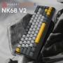 Клавіатура Ajazz x NacodeX NK68 V2 Red Switch LED USB UA Black/Grey/Yellow (NK68-V2-R-BGY)