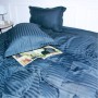 Постільна білизна MirSon SatinStripe 30-0021DarkBlue 220х240 King Size (2200005255780)