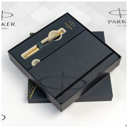 Ручка кулькова Parker URBAN 17 Muted Black GT BP + блокнот Parker + подар.упаковка GIFT24 (30 035b24)