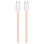 Дата кабель USB-C to USB-C 1.0m 60W 3.0А pink ColorWay (CW-CBPDCC061-P)