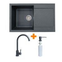 Мийка кухонна Adamant Horizon графіт + змішувач + дозатор (182496901513)