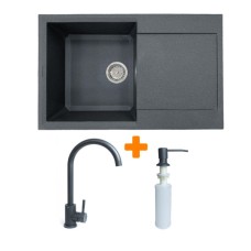 Мийка кухонна Adamant Horizon графіт + змішувач + дозатор (182496901513)