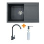 Мийка кухонна Adamant Horizon графіт + змішувач + дозатор (182496901513)