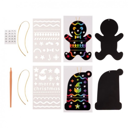 Набір для творчості 1 вересня Новорічні іграшки Райдужний скретч-арт (954537)